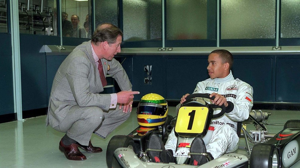 Lewis Hamilton with Prince Charles.