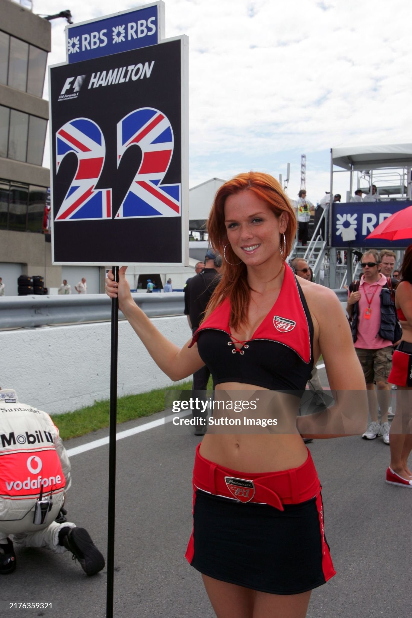 Grid girl for Lewis Hamilton, McLaren, at the Canadian Grand Prix in Montreal, Canada, on Sunday 8 June 2008. 