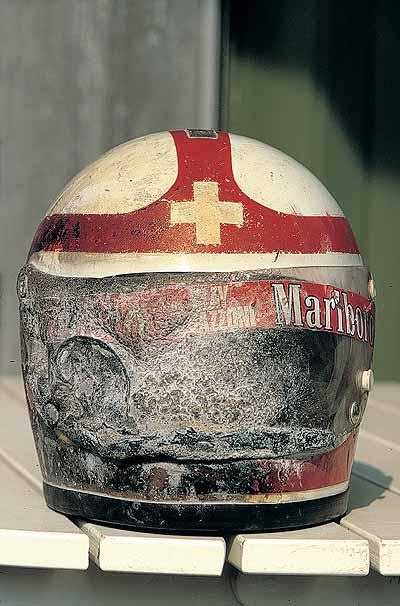 Regazzoni's helmet after the accident.