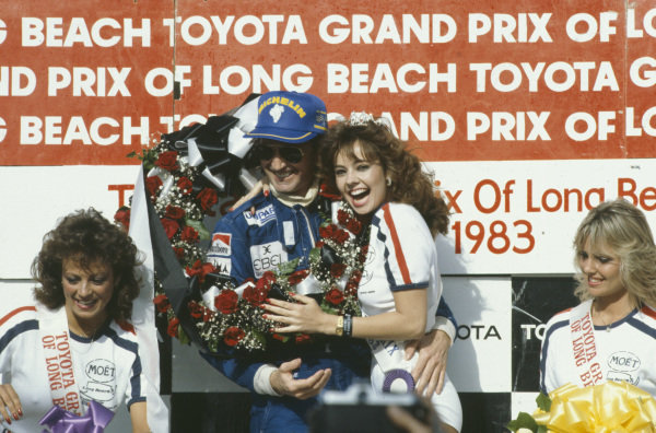 Long Beach, California, USA. 25th - 27th March 1983. John Watson (McLaren-Ford MP4-1C) and Rene Arnoux (Ferrari 126C2B). 