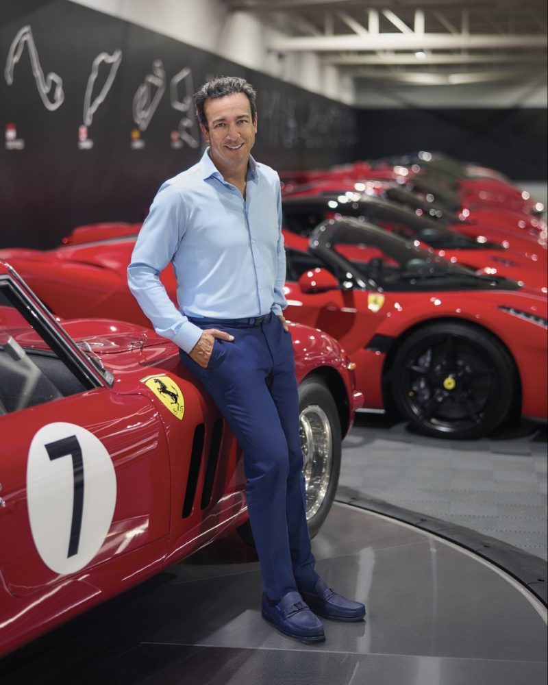 Luc Poirier with some of his Ferraris.