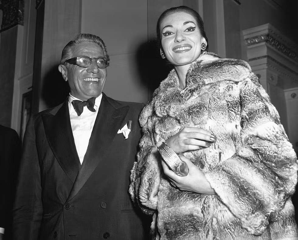 Aristotle Onassis and Maria Callas on 21 June 1959. 