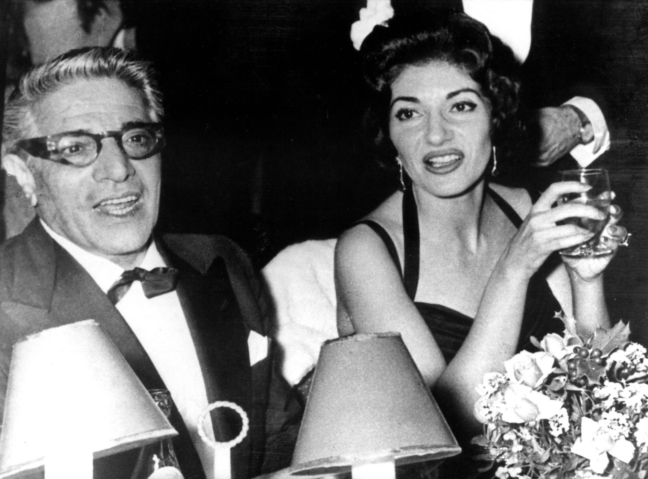 Maria Callas with Aristotle Onassis in Monte Carlo, Monaco, on 01 February 1961. 