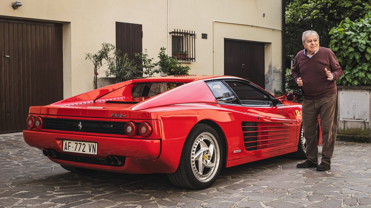 Maurizio Cavazzuti in front of one of his beloved Ferraris. 