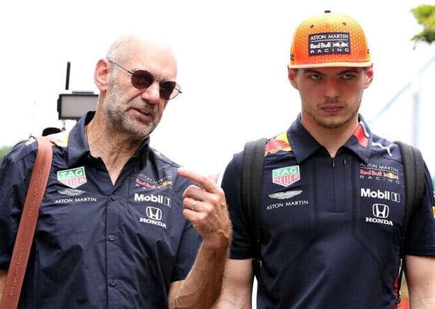 Max Verstappen with Adrian Newey. 