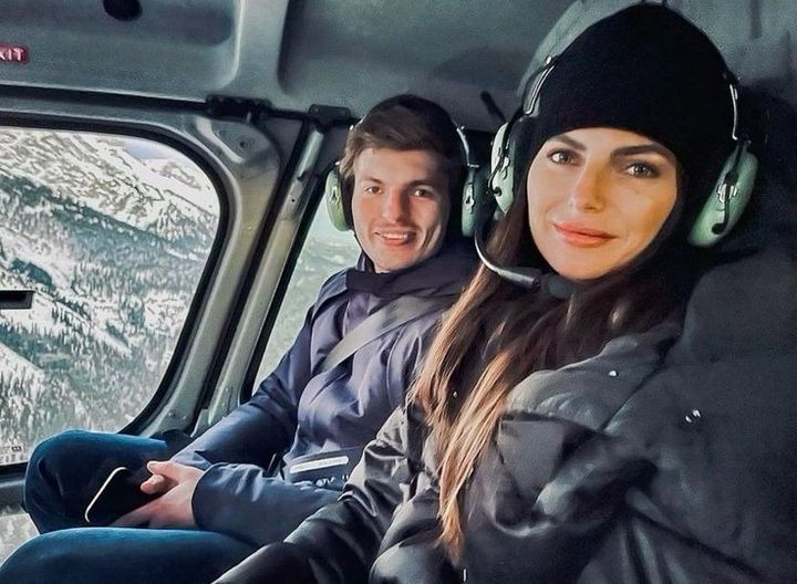 Max Verstappen and his partner Kelly Piquet take a helicopter ride together in Austria.