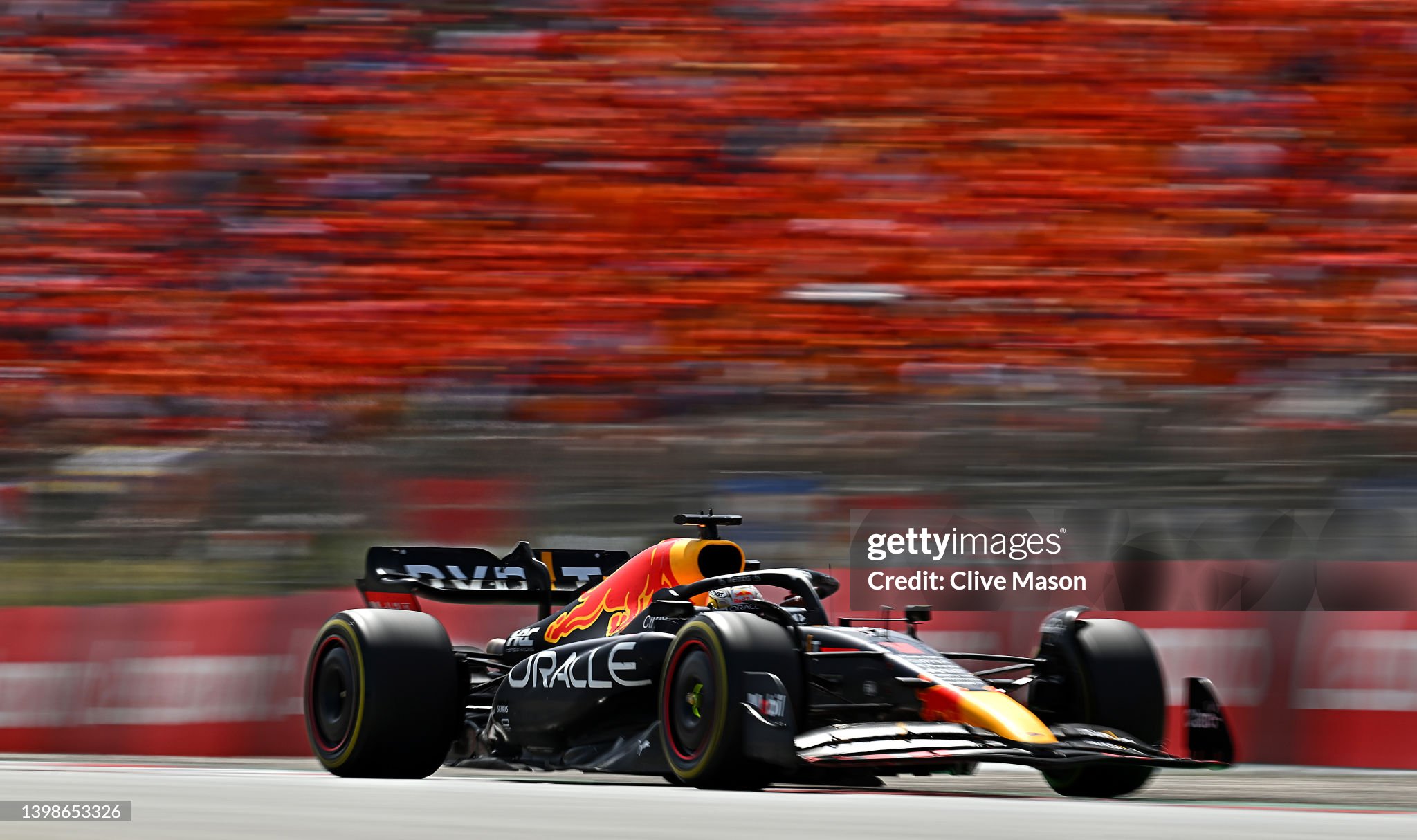 Max Verstappen driving the Red Bull Racing RB18 on track during the F1 Grand Prix of Spain at Circuit de Barcelona - Catalunya on May 22, 2022 in Barcelona, Spain.