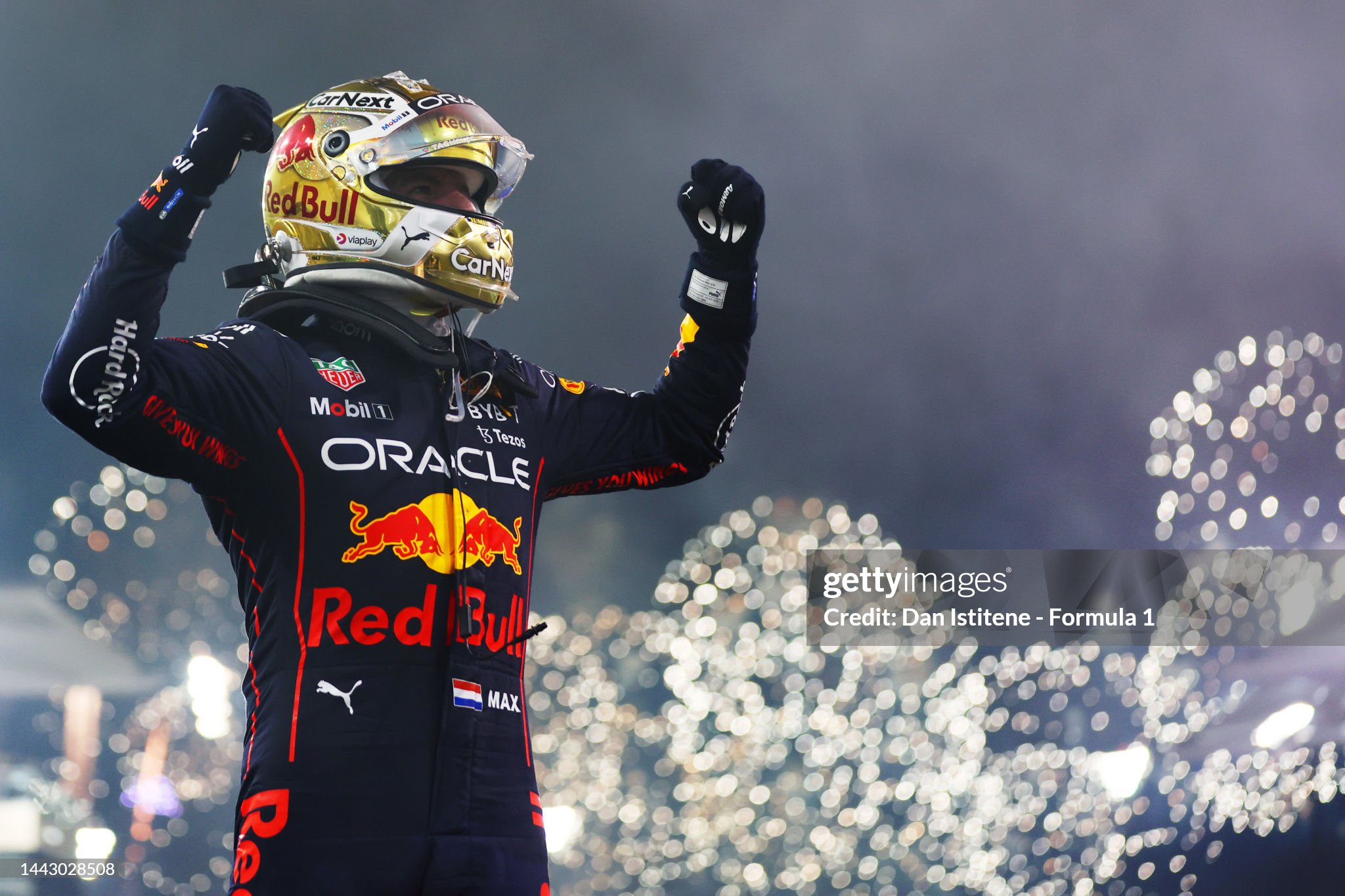 Race winner Max Verstappen celebrates in parc ferme after the F1 Grand Prix of Abu Dhabi at Yas Marina Circuit on November 20, 2022 in Abu Dhabi, United Arab Emirates. 