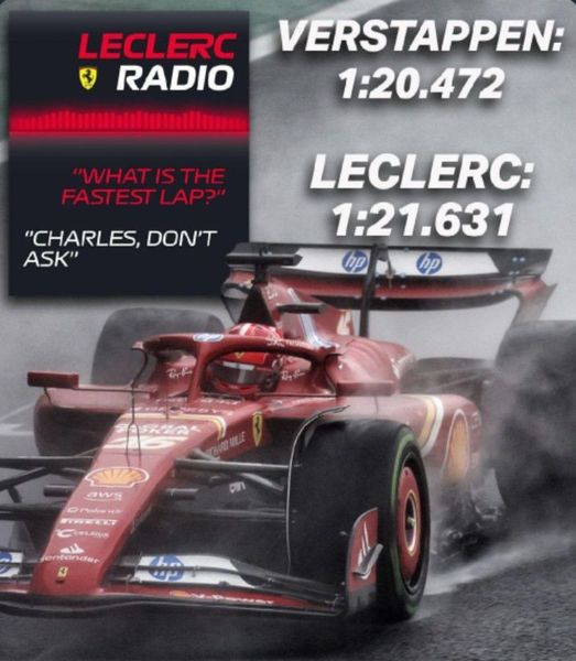 Charles Leclerc asks his race engineer to let him know the fastest lap time of the moment during the 2024 Brazilian Grand Prix ...