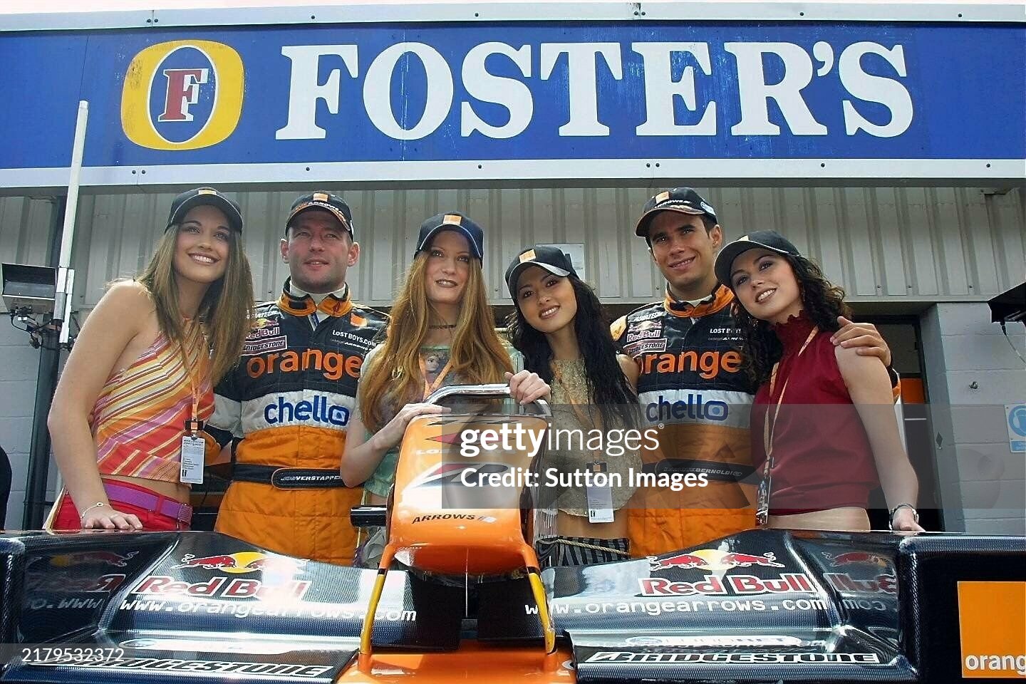 Jos Verstappen, Arrows A22, with Enrique Bernoldi, Arrows A22, at the qualifying of the British Grand Prix in Silverstone on 14 July 2001. 