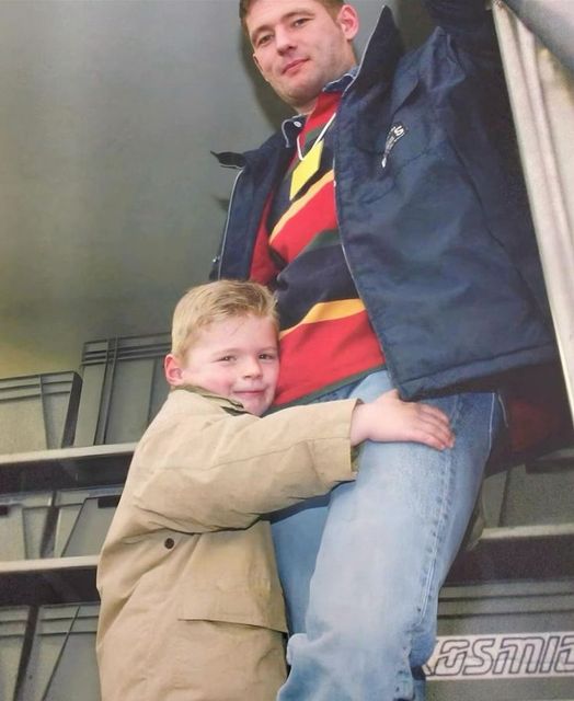 A young Max Verstappen with his father Jos.