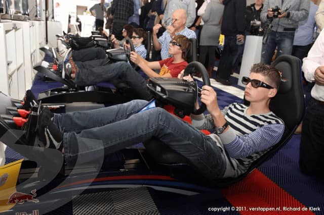 Max Verstappen in the simulator in 2011.