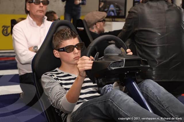 Max Verstappen in the simulator in 2011.