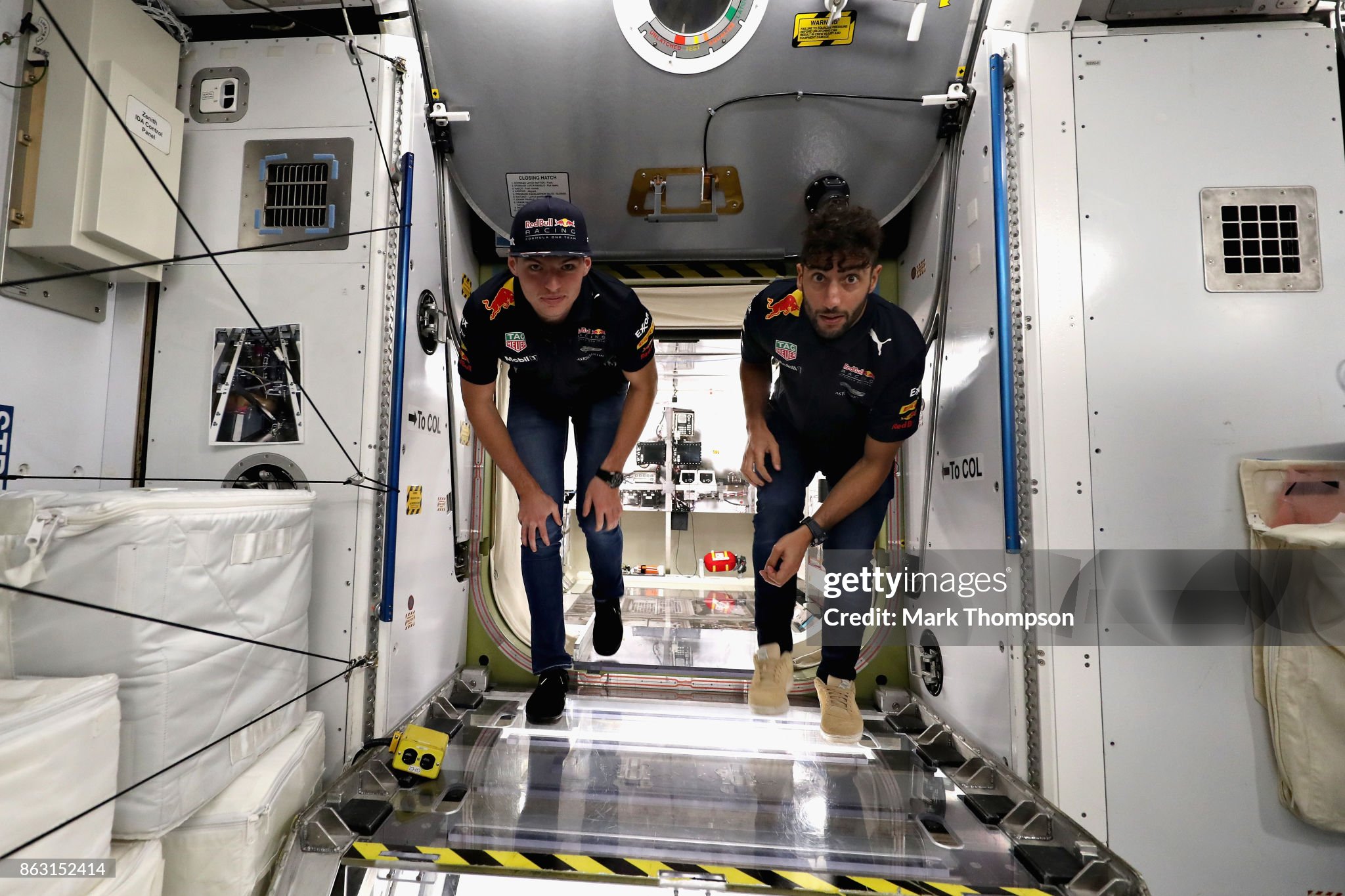 Daniel Ricciardo and Max Verstappen enjoy a trip to NASA Space Center in Houston, USA, on October 18, 2017. 