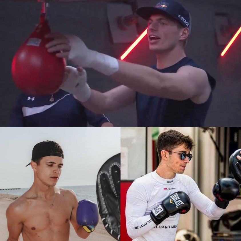 Max Verstappen gets some boxing lessons from World Champion Jorge Arce in Mexico City in October 2018.