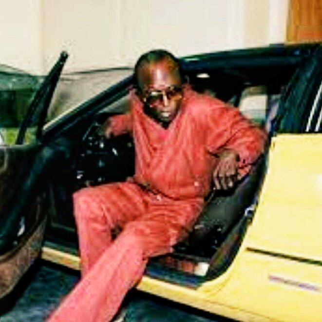 Miles Davis in hi yellow 1980 Ferrari 308 GTSi.