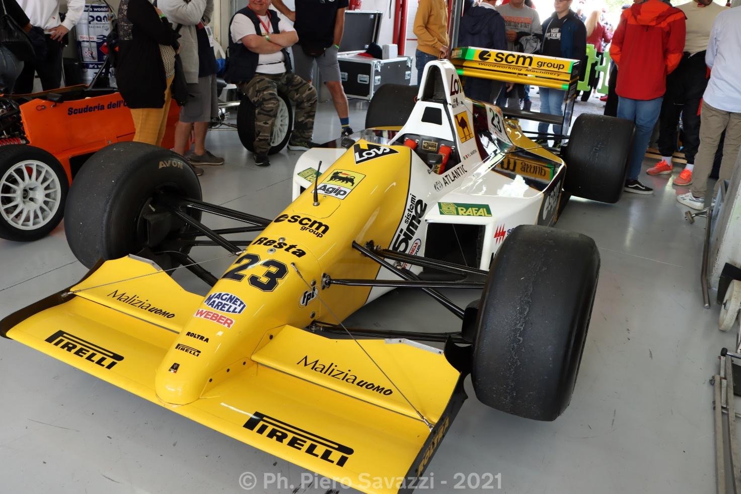 A white and yellow racing car.