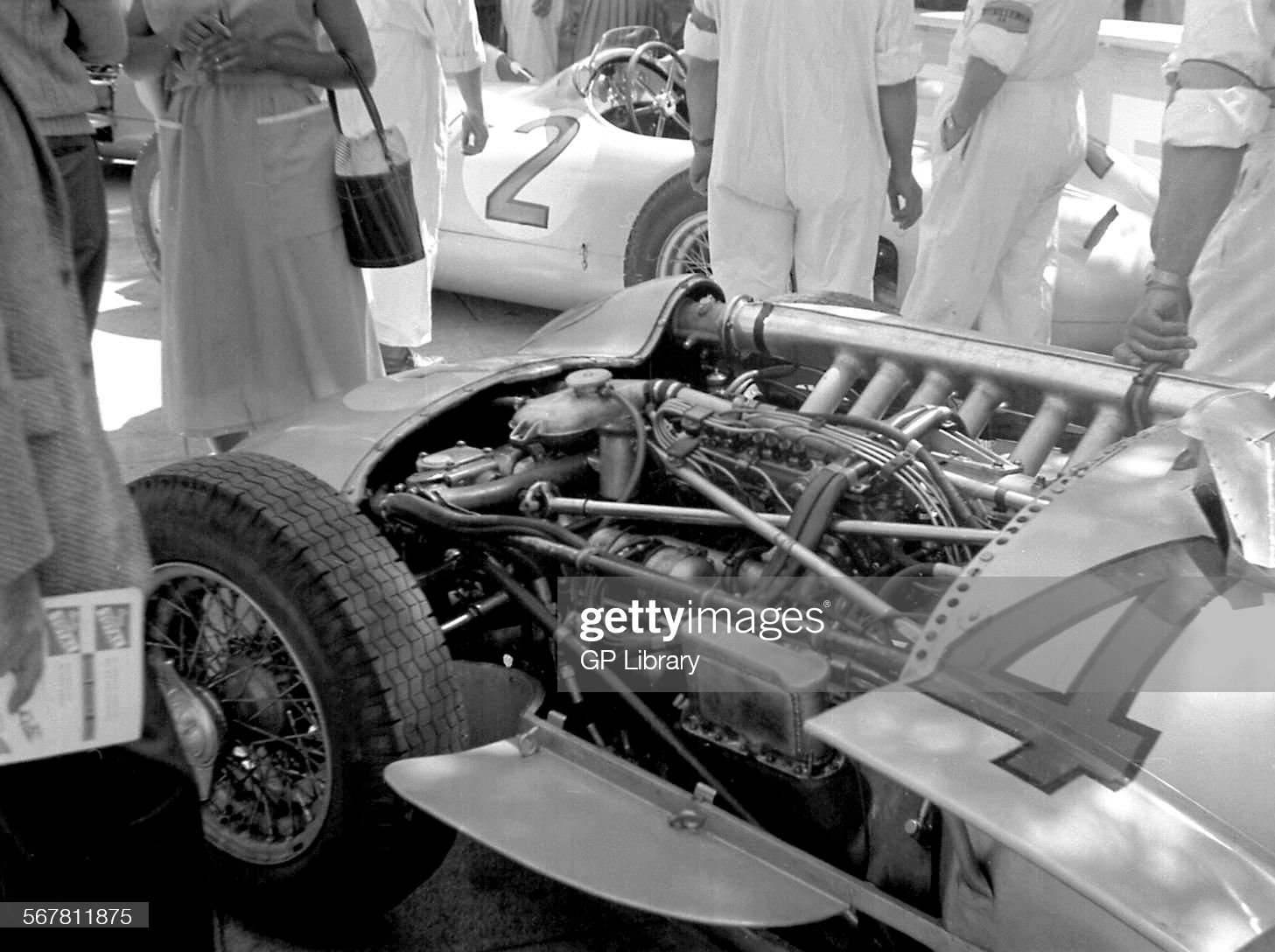A racing car at the 1955 Monaco Grand Prix.