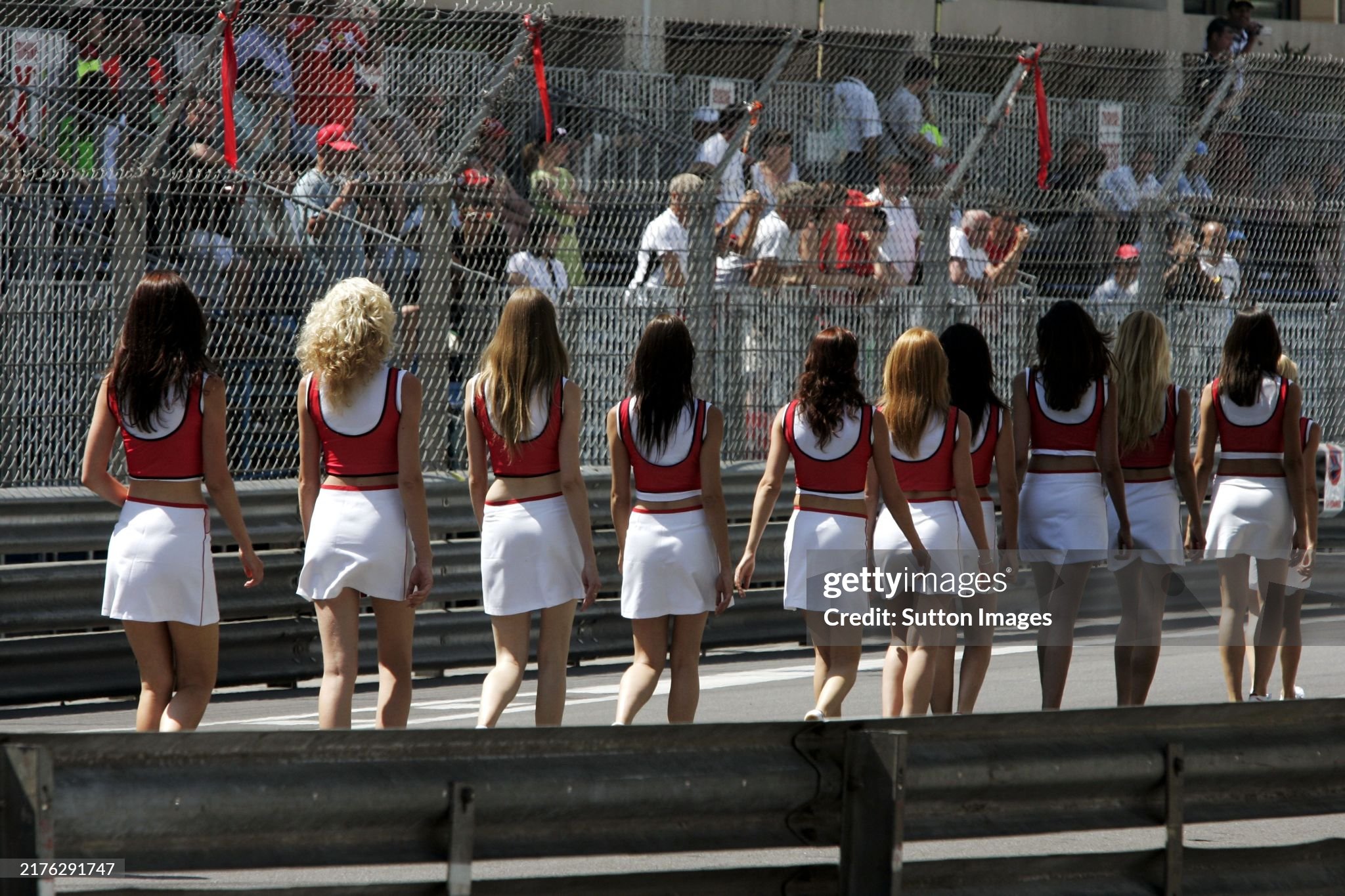 Grid girls at the Monaco Grand Prix in Monte-Carlo, Monaco, on 27 May 2006.