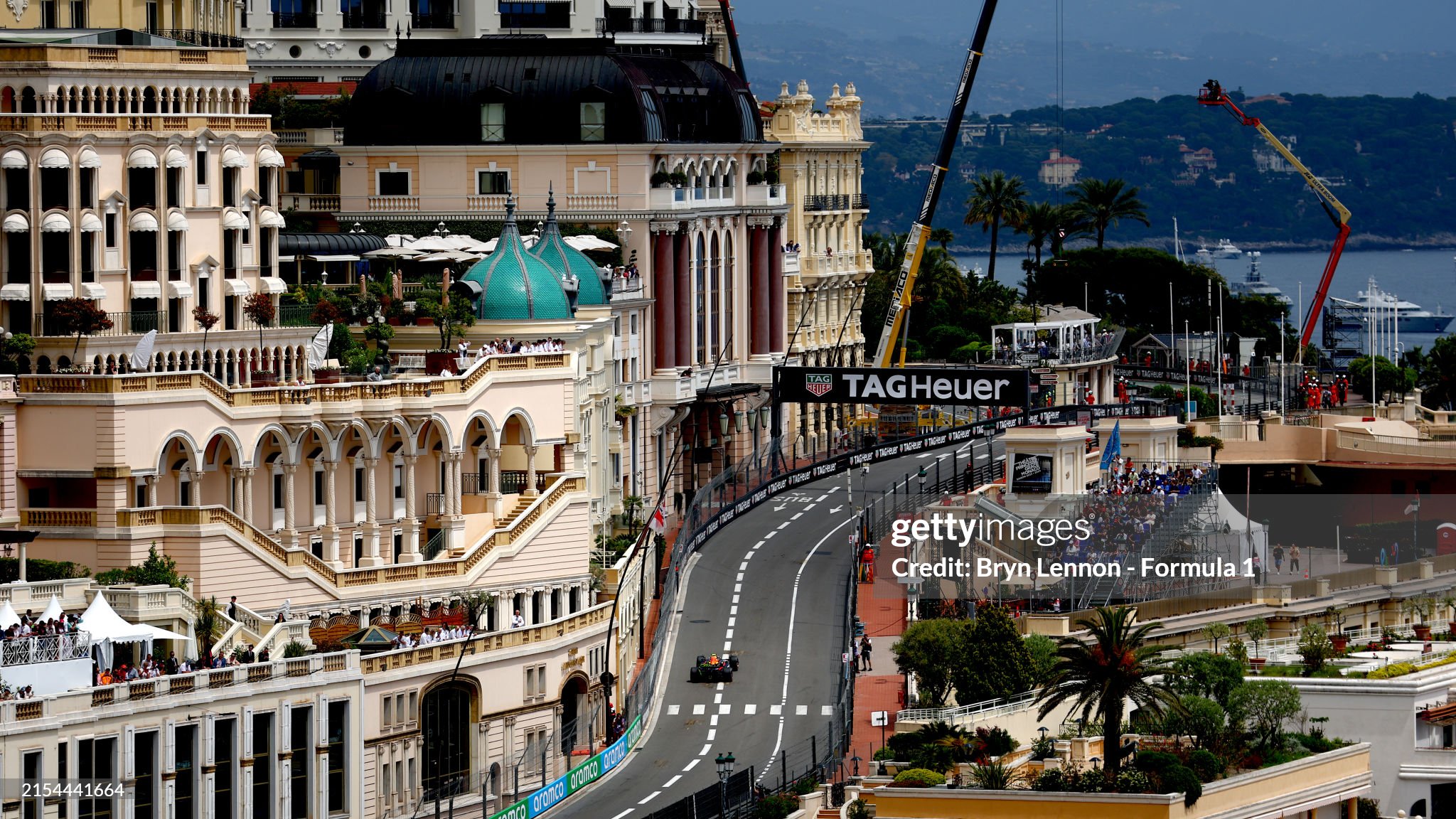 Sergio Perez of Mexico driving the Red Bull Racing RB20 on track during practice ahead of the F1 Grand Prix of Monaco on May 24, 2024. 