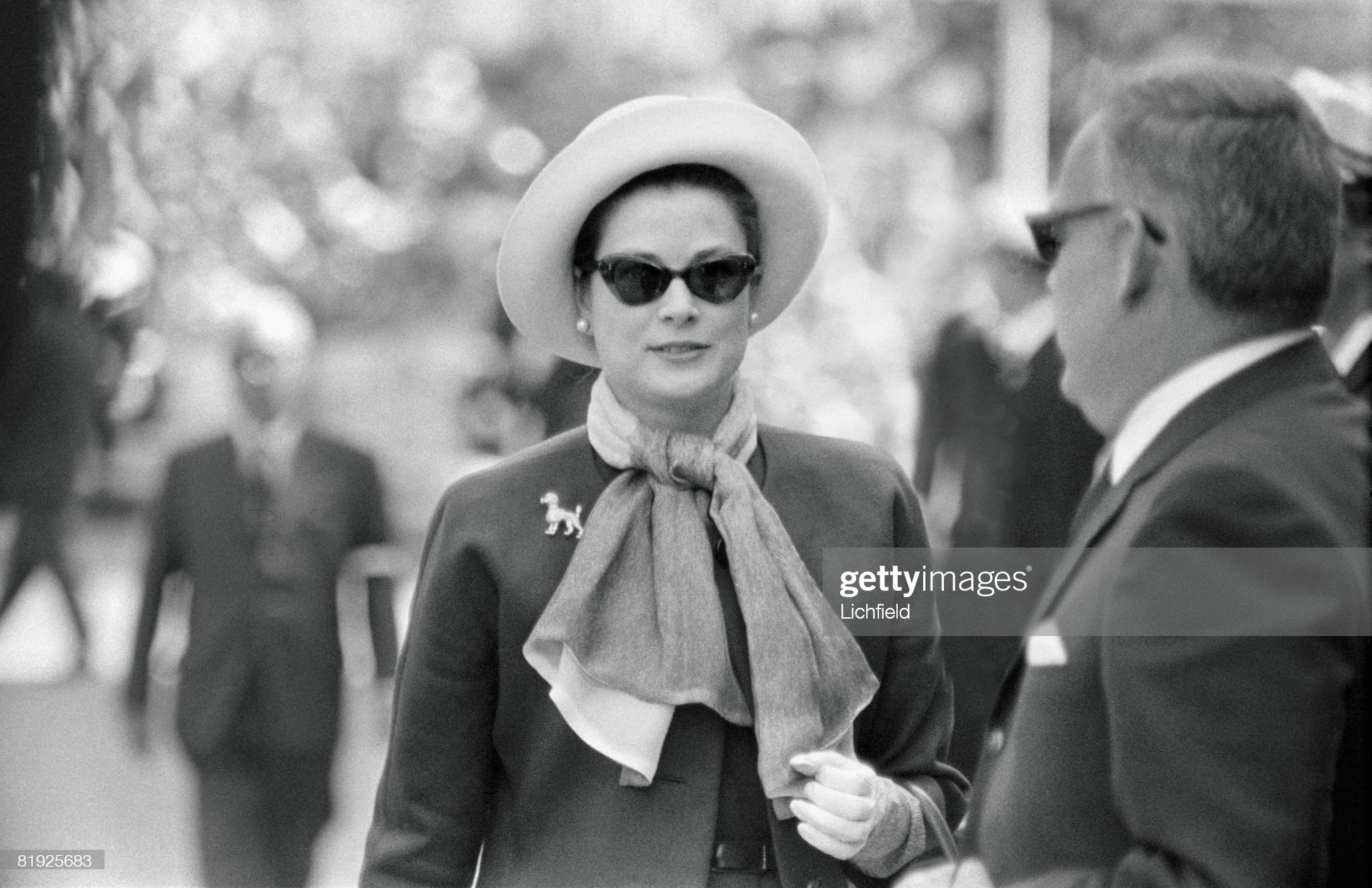 HSH The Princess of Monaco, formerly American film and stage actress Grace Kelly, at the Monaco Grand Prix on 10th May 1964. 