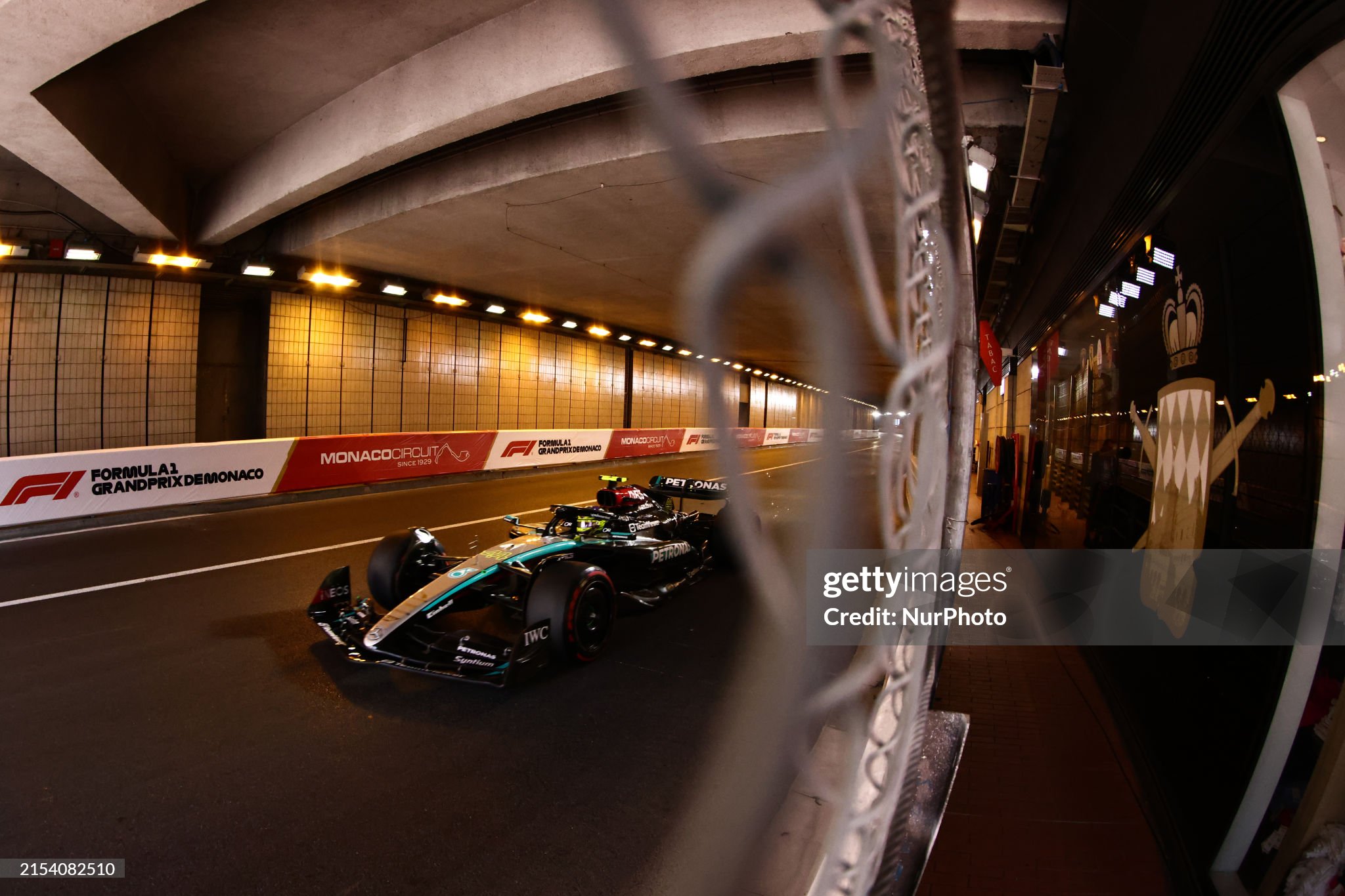 Lewis Hamilton of Mercedes during third practice ahead of the F1 Grand Prix of Monaco on May 25, 2024. 