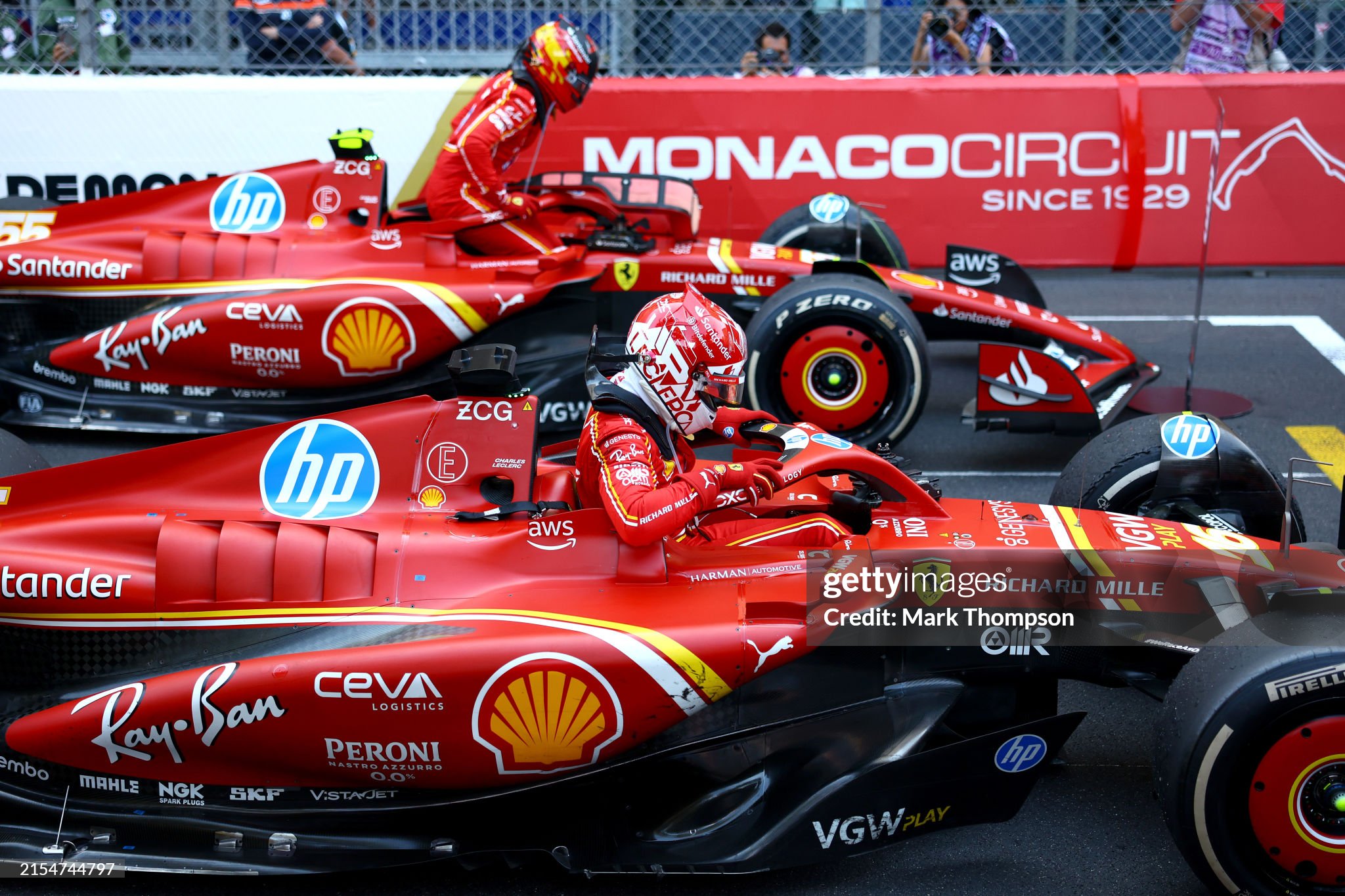 Race winner Charles Leclerc stops in Parc Ferme at the end of the F1 Grand Prix of Monaco on May 26, 2024 in Monte-Carlo, Monaco. 