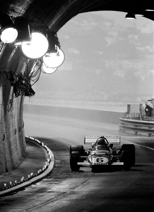 Mario Andretti, Ferrari 312 at Monaco, Friday practice for 1971 GP. 