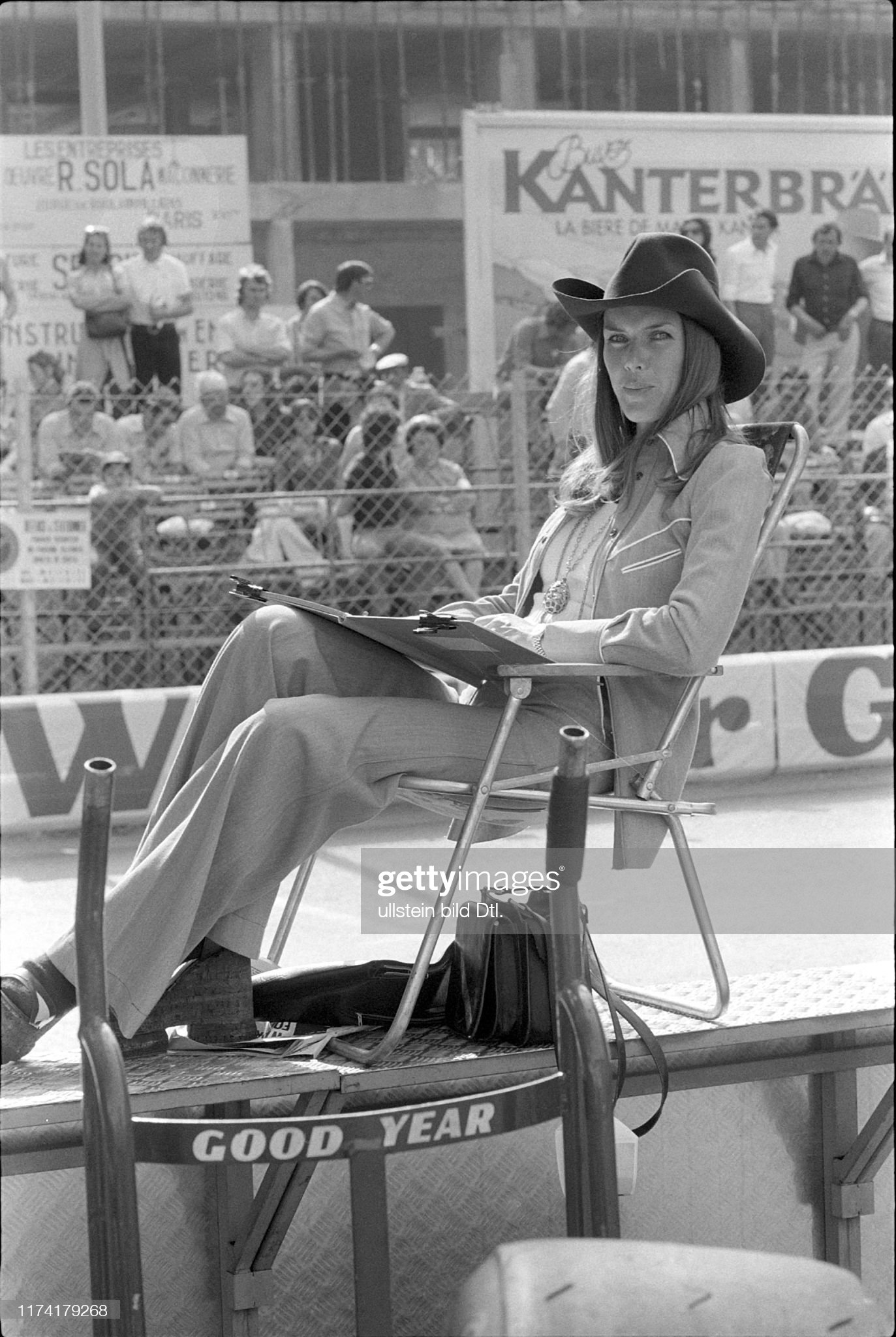 GP of Monaco 1973, practice session, Helen Stewart. 