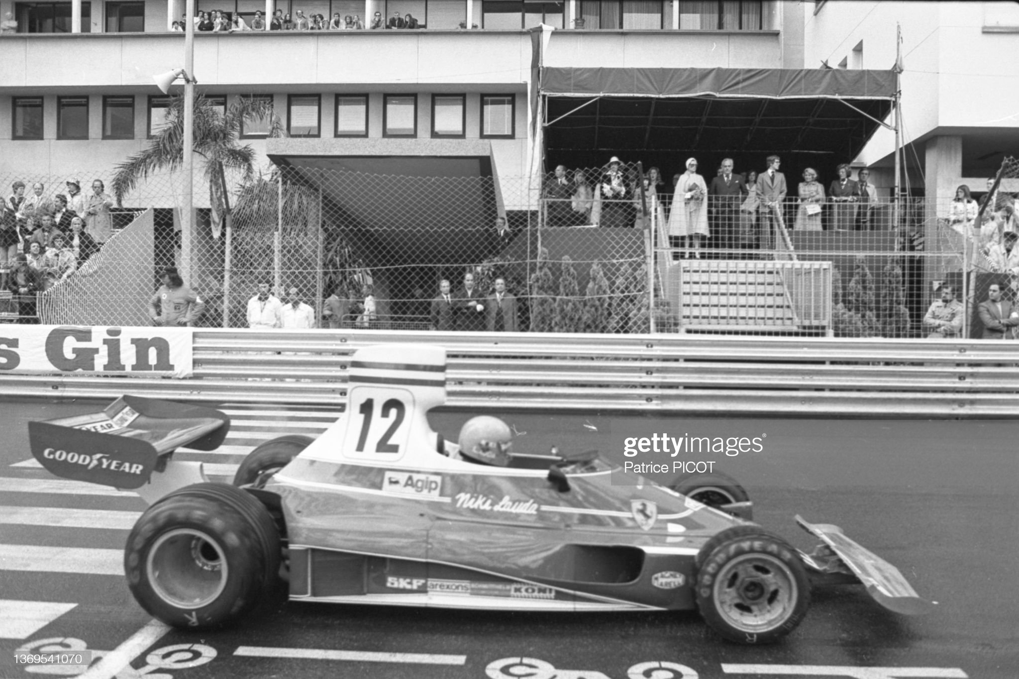Niki Lauda aboard his Ferrari during the 33rd Monaco Grand Prix on May 12, 1975.