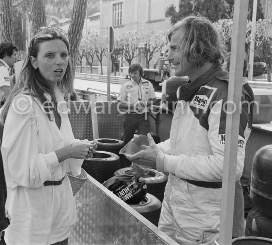 Monaco Grand Prix 1978. James Hunt with a girl..