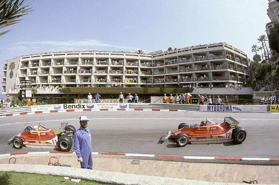 Jody Scheckter and Gilles Villeneuve at Monaco in 1979. 