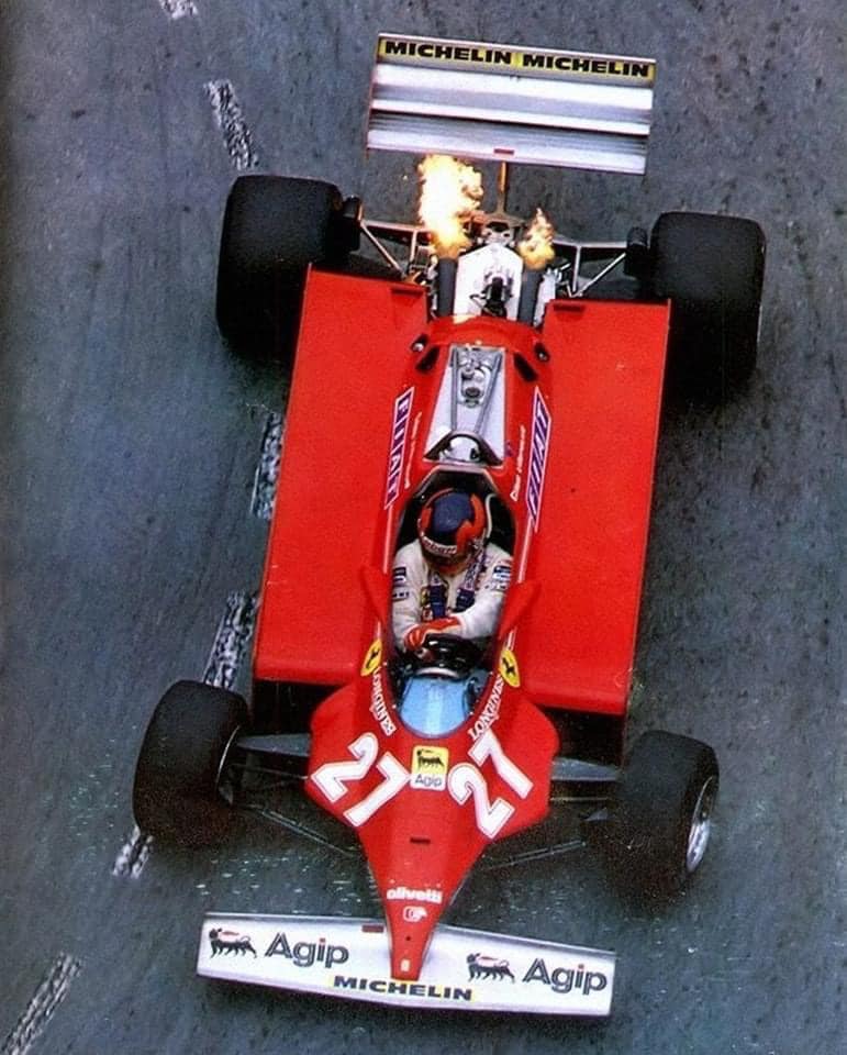 Gilles Villeneuve on his way to victory in a Ferrari during the Monaco Grand Prix on June 01.1981.
