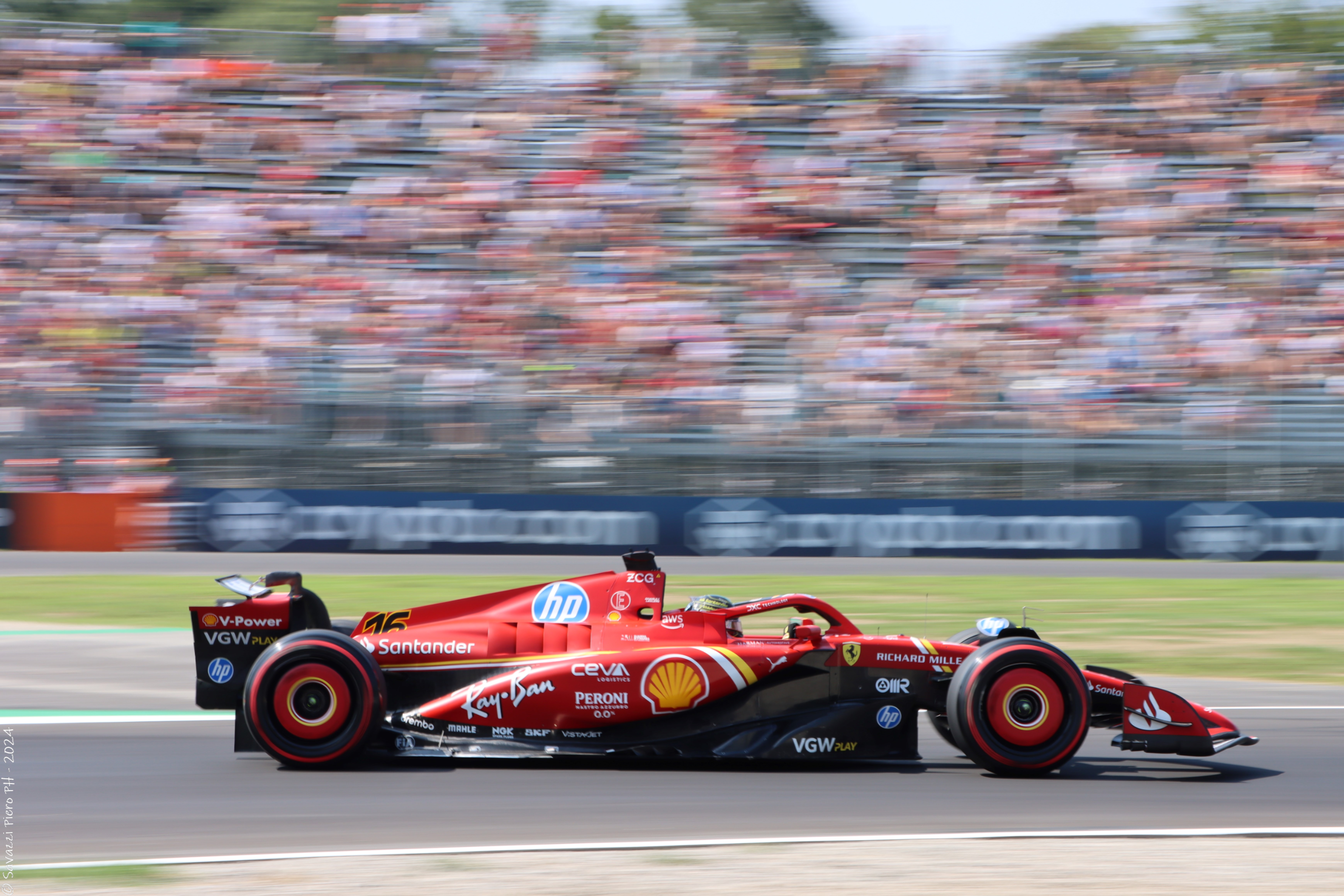 Charles Leclerc in action with his Ferrari. 