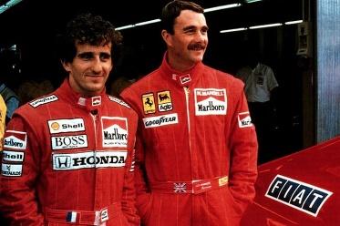 Nigel Mansell and Alain Prost in 1989.