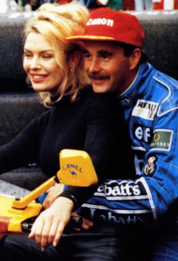 Kim Wilde and Nigel Mansell in 1992.