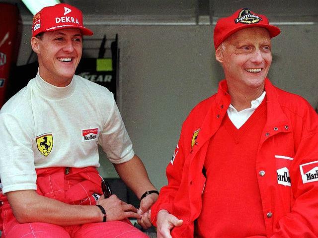 Picture of Niki Lauda with Michael Schumacher