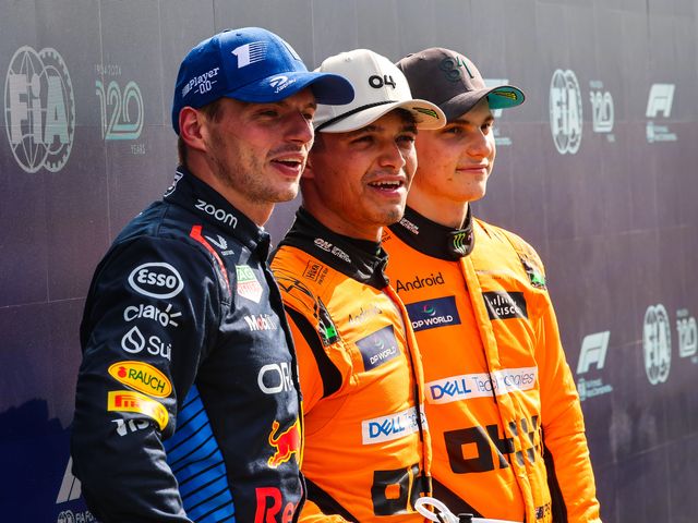 Max Verstappen, Lando Norris and Oscar Piastri.