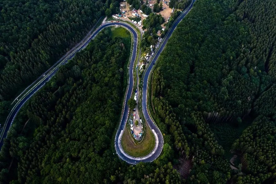 Aerial view of the Forest curve.