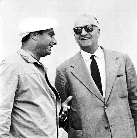 Fangio with Enzo Ferrari
