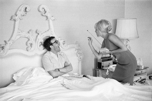 Peter Sellers and Britt Ekland on 12th May 1964, seen here spending their first quiet weekend at home since Peter's heart attack.