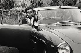 Peter Sellers in his 1965 Ferrari 500 Superfast.