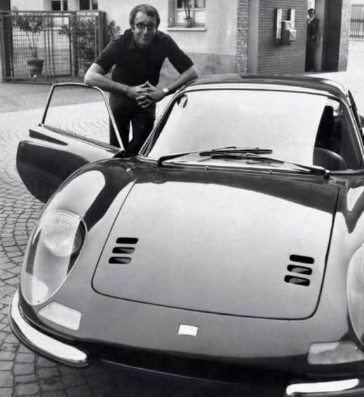 Here is actor Peter Sellers with his 1969 Ferrari Dino 246 GT.