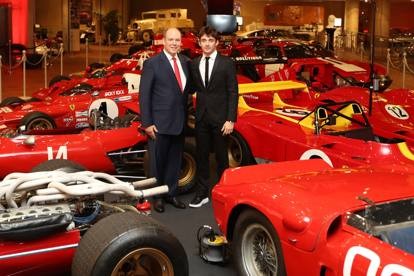 Prince Albert of Monaco with Charles Leclerc.