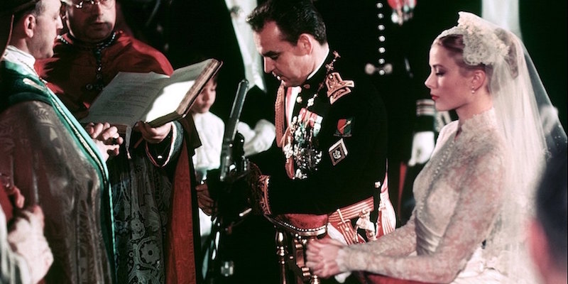 Grace Kelly and Prince Rainier's fairytale wedding on April 19, 1956.