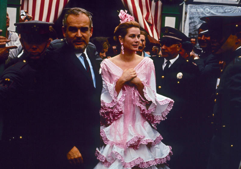 Rainier III attends the Feria de Abril with his wife Grace Kelly in Seville in April 1966.