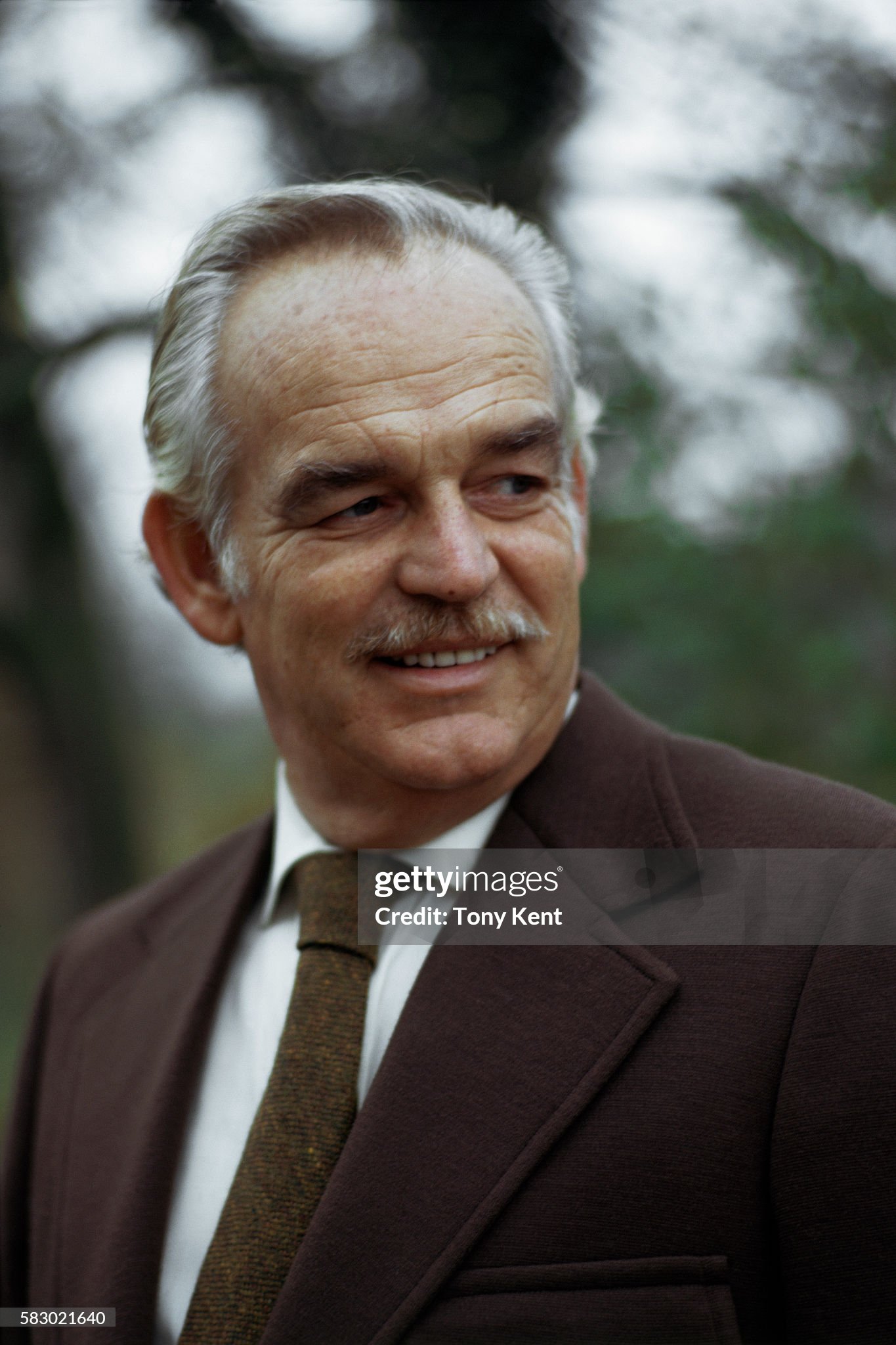 Prince Rainier III of the Grimaldi royal family takes a walk in the countryside in 1973.