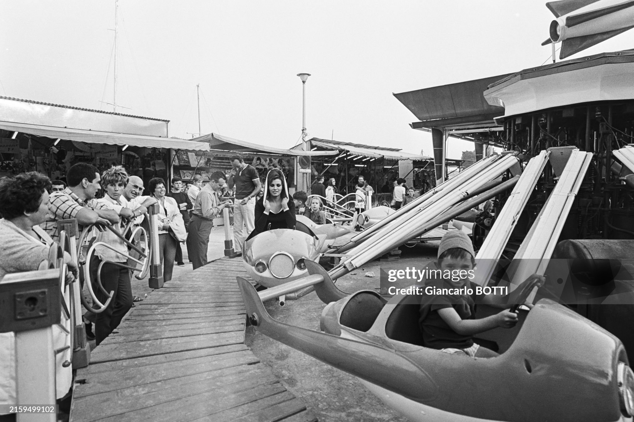 Raquel Welch on a carousel in the Côte d'Azur in June 1974. 