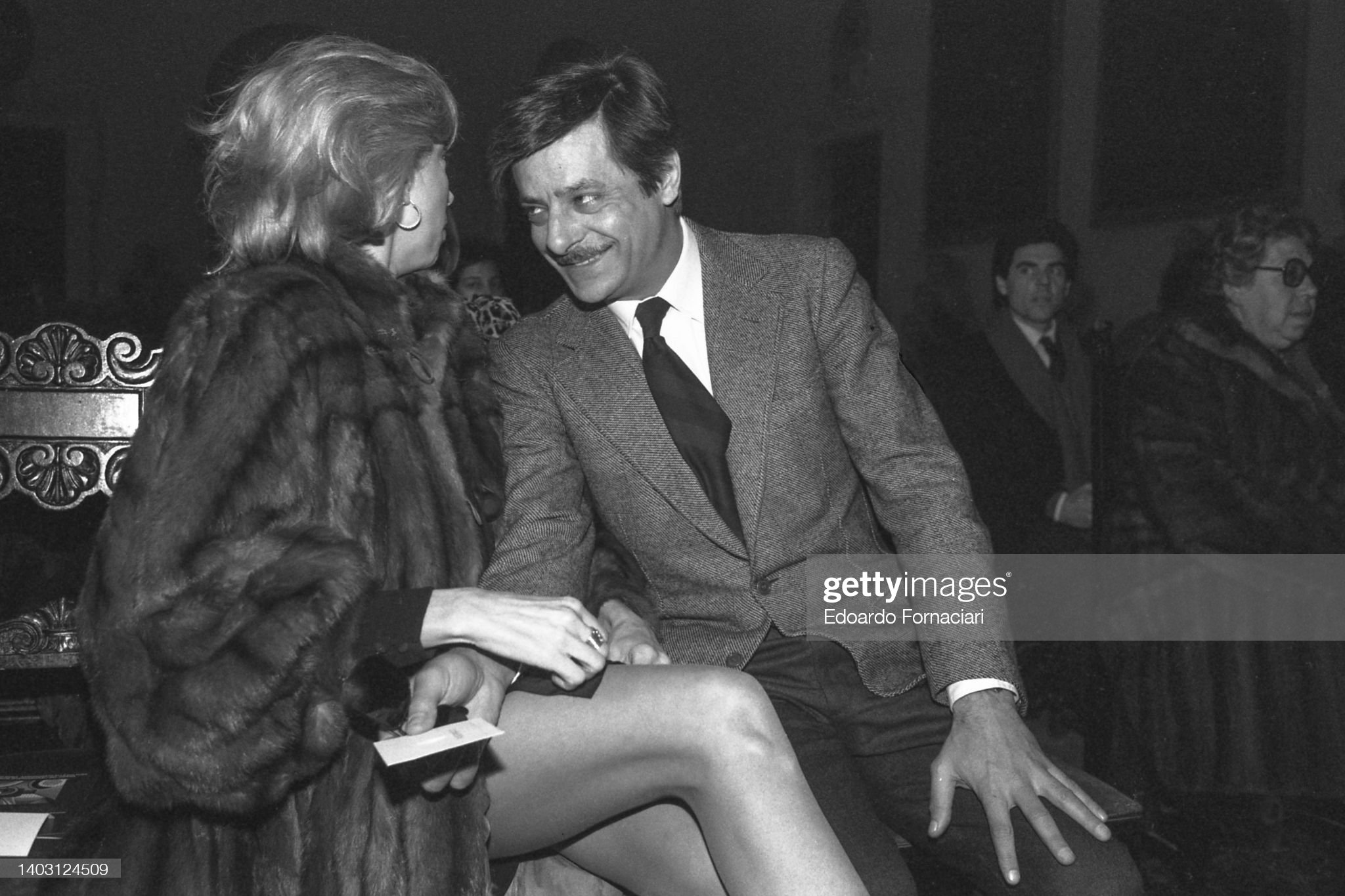 Giancarlo Giannini, Italian actor, with Mariangela Melato during a ceremony in Rome on 16 February 1984. 