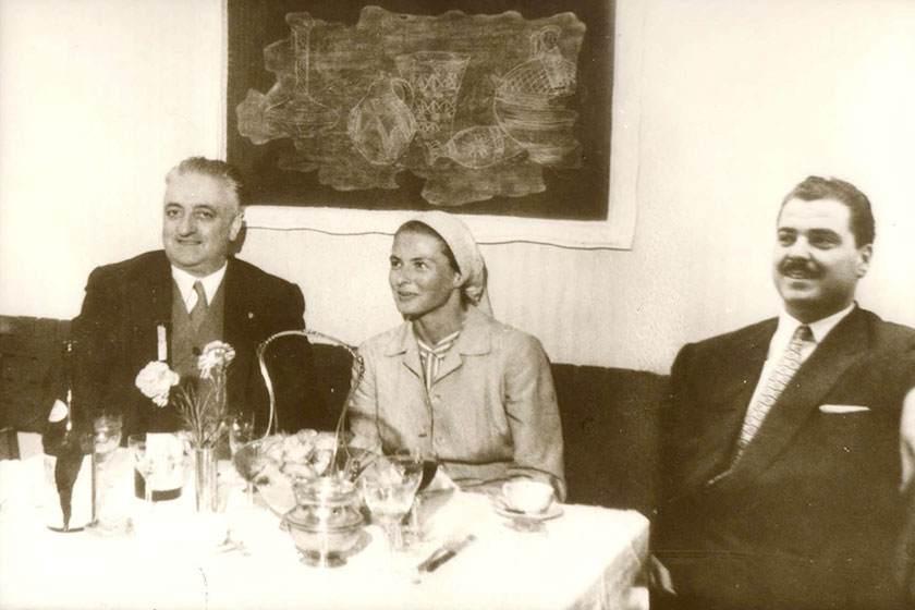 Enzo Ferrari, Ingrid Bergman and Giorgio Fini.